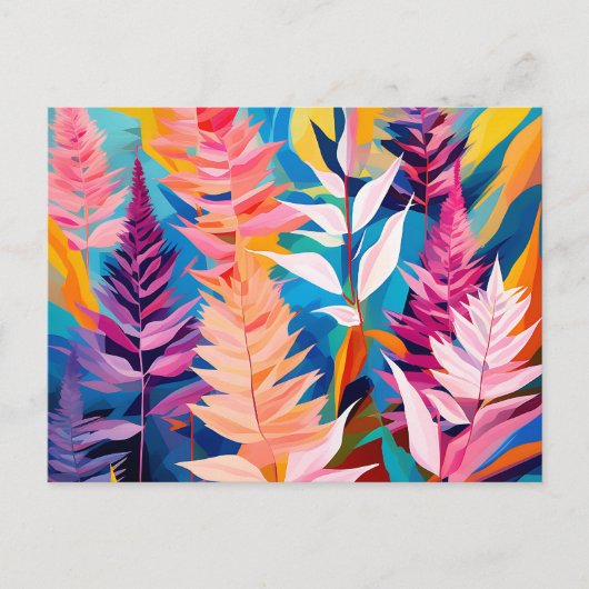 Vibrant Astilbe Floral Geometric Postkarte (Vorderseite)