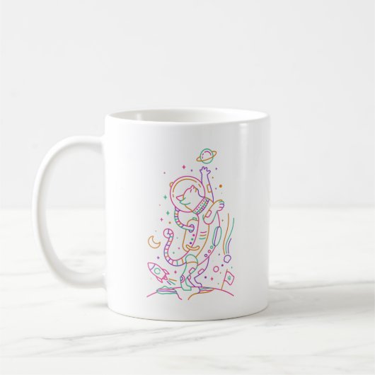Vibrant Astro Cat Kaffeetasse (Links)