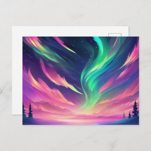Vibrant Aurora Borealis Postkarte (Vorne/Hinten)