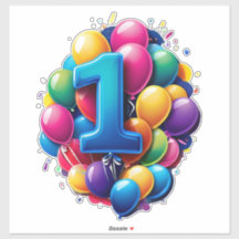 Vibrant Balloon Cluster With Large Number One