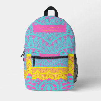 Vibrant Barceloneta Lace Backpack – Colorful Barce Bedruckter Rucksack