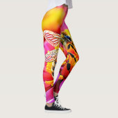 Vibrant Bee on Bloom Design Leggings (Rechts)