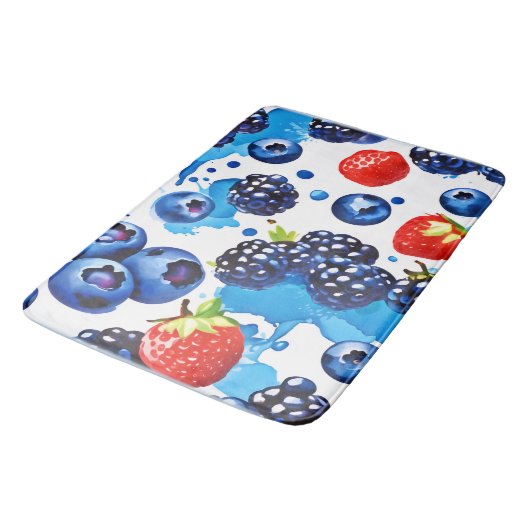 Vibrant Berry Pattern Badematte (Schrägansicht)