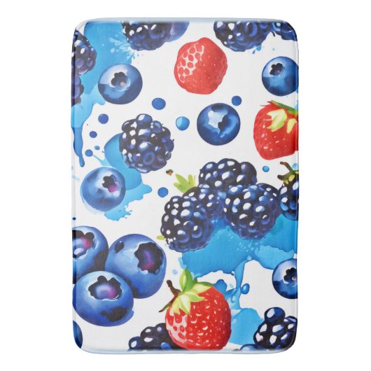 Vibrant Berry Pattern Badematte (Vorderseite Vertikal)
