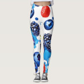 Vibrant Berry Pattern Leggings (Vorderseite)