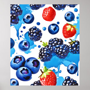 Vibrant Berry Pattern Poster