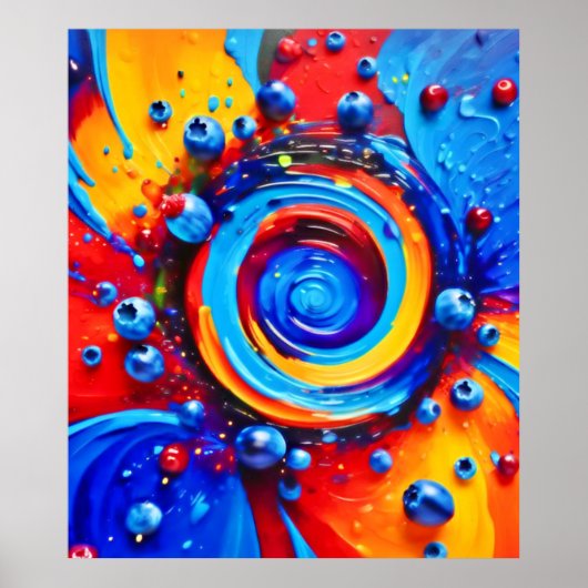 Vibrant Berry Vortex Poster (Vorne)