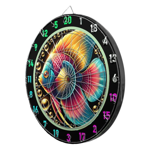 Vibrant Betta Fish Dartboard Decke Dartscheibe (Vorderseite rechts)