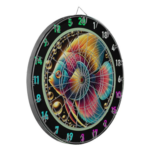 Vibrant Betta Fish Dartboard Decke Dartscheibe (Vorderseite Links)