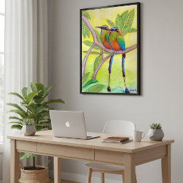 Vibrant Birds Decor for Hallway, Office or Lounge Poster