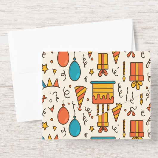 Vibrant Birthday Party Seamless Pattern All-in-One-Einladung (Umschlag)