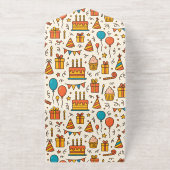 Vibrant Birthday Party Seamless Pattern All-in-One-Einladung (Außenseite)