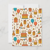 Vibrant Birthday Party Seamless Pattern Ankündigung (Vorderseite)
