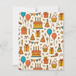 Vibrant Birthday Party Seamless Pattern Ankündigung