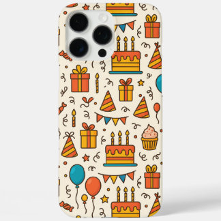 Vibrant Birthday Party Seamless Pattern iPhone 16 Pro Max Hülle