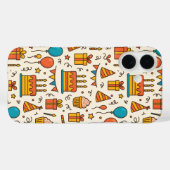 Vibrant Birthday Party Seamless Pattern Case-Mate iPhone Hülle (Rückseite (Horizontal))