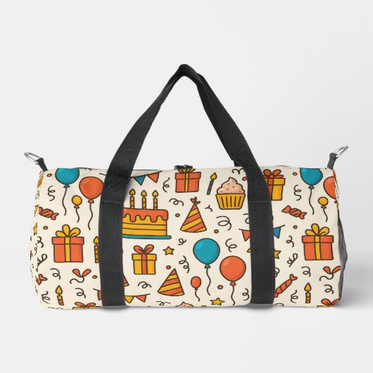 Vibrant Birthday Party Seamless Pattern Duffle Bag (Vorderseite)