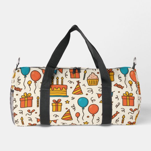 Vibrant Birthday Party Seamless Pattern Duffle Bag (Rückseite)