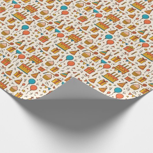 Vibrant Birthday Party Seamless Pattern Geschenkpapier (Ecke)