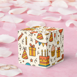 Vibrant Birthday Party Seamless Pattern Geschenkschachtel