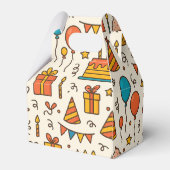 Vibrant Birthday Party Seamless Pattern Geschenkschachtel (Rückseite)
