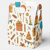 Vibrant Birthday Party Seamless Pattern Geschenkschachtel (Geöffnet)