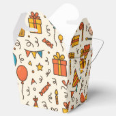 Vibrant Birthday Party Seamless Pattern Geschenkschachtel (Geöffnet)