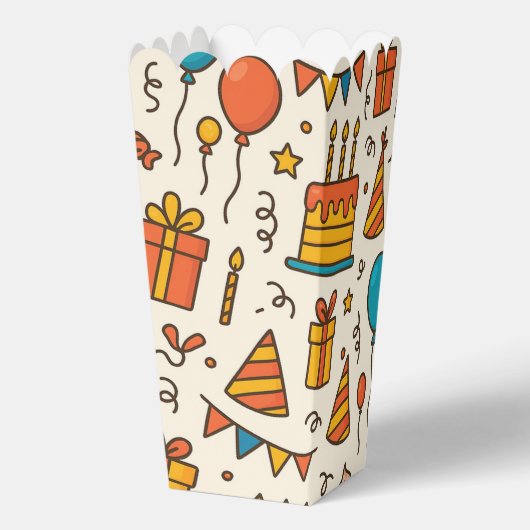Vibrant Birthday Party Seamless Pattern Geschenkschachtel (Rückseite)