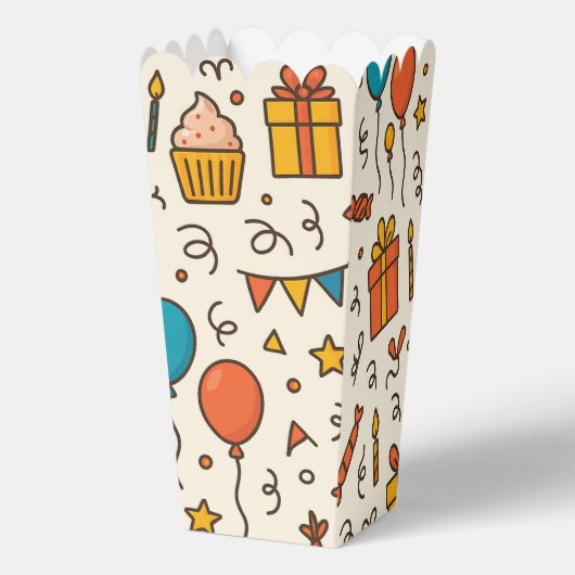 Vibrant Birthday Party Seamless Pattern Geschenkschachtel (Vorderseite)