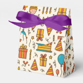 Vibrant Birthday Party Seamless Pattern Geschenkschachtel (Vorderseite)