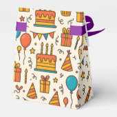 Vibrant Birthday Party Seamless Pattern Geschenkschachtel (Rückseite)