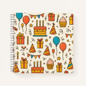 Vibrant Birthday Party Seamless Pattern Notizblock (Vorderseite)