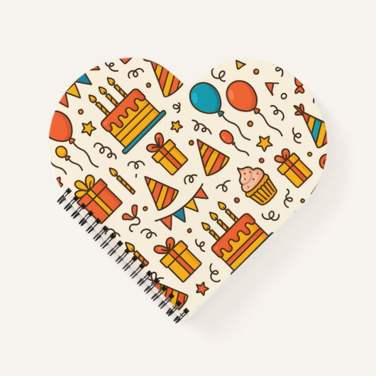 Vibrant Birthday Party Seamless Pattern Notizblock (Vorderseite)