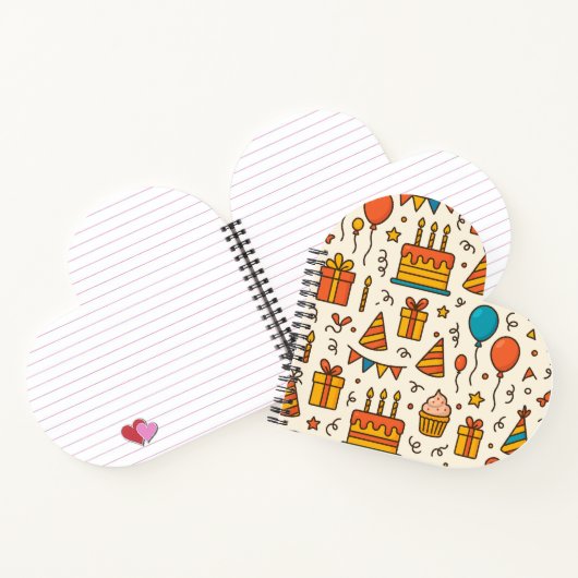 Vibrant Birthday Party Seamless Pattern Notizblock (Innenseite)