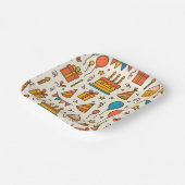 Vibrant Birthday Party Seamless Pattern Pappteller (Gewinkelt)