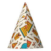 Vibrant Birthday Party Seamless Pattern Partyhütchen (Rückseite)