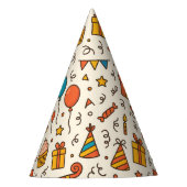 Vibrant Birthday Party Seamless Pattern Partyhütchen (Vorderseite)