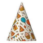 Vibrant Birthday Party Seamless Pattern Partyhütchen (Links)
