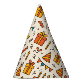 Vibrant Birthday Party Seamless Pattern Partyhütchen