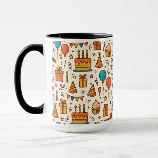 Vibrant Birthday Party Seamless Pattern Tasse (Links)