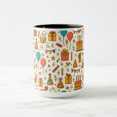 Vibrant Birthday Party Seamless Pattern Tasse (Zentrum)