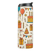Vibrant Birthday Party Seamless Pattern Thermosbecher (Nach links gedreht)