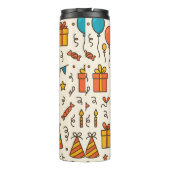Vibrant Birthday Party Seamless Pattern Thermosbecher (Rückseite)