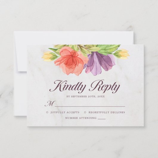Vibrant Blooms Marble Kindly Antwort (Vorderseite)