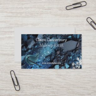 Vibrant Blue Glam Visagistin  Visitenkarte