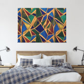Vibrant Blue, Green & Red Geometric Pattern Leinwanddruck (Insitu (Schlafzimmer))
