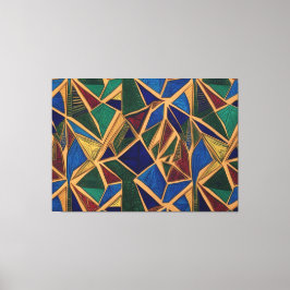 Vibrant Blue, Green & Red Geometric Pattern Leinwanddruck