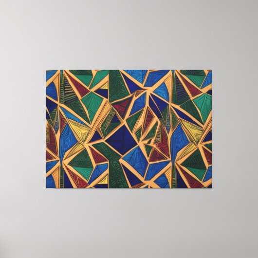 Vibrant Blue, Green & Red Geometric Pattern Leinwanddruck (Vorderseite)