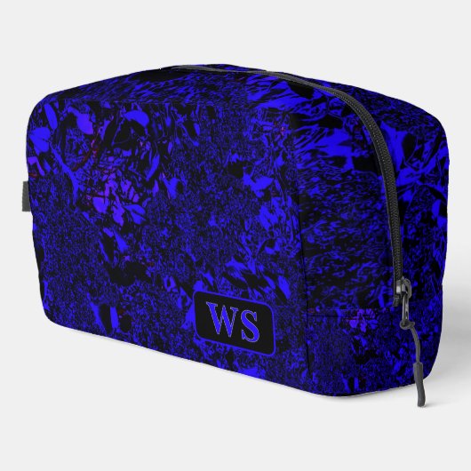 Vibrant Blue Monogram Toiletry Bag Waschbeutel (Rechte Ecke)