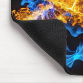 Vibrant Blue Orange Fire Energy Core Sci-Fi Mousepad (Ecke)
